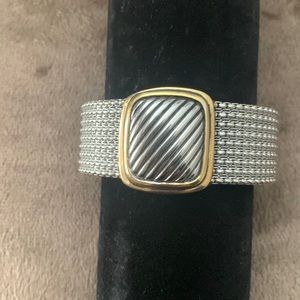 Silver and gold bangle bracelet